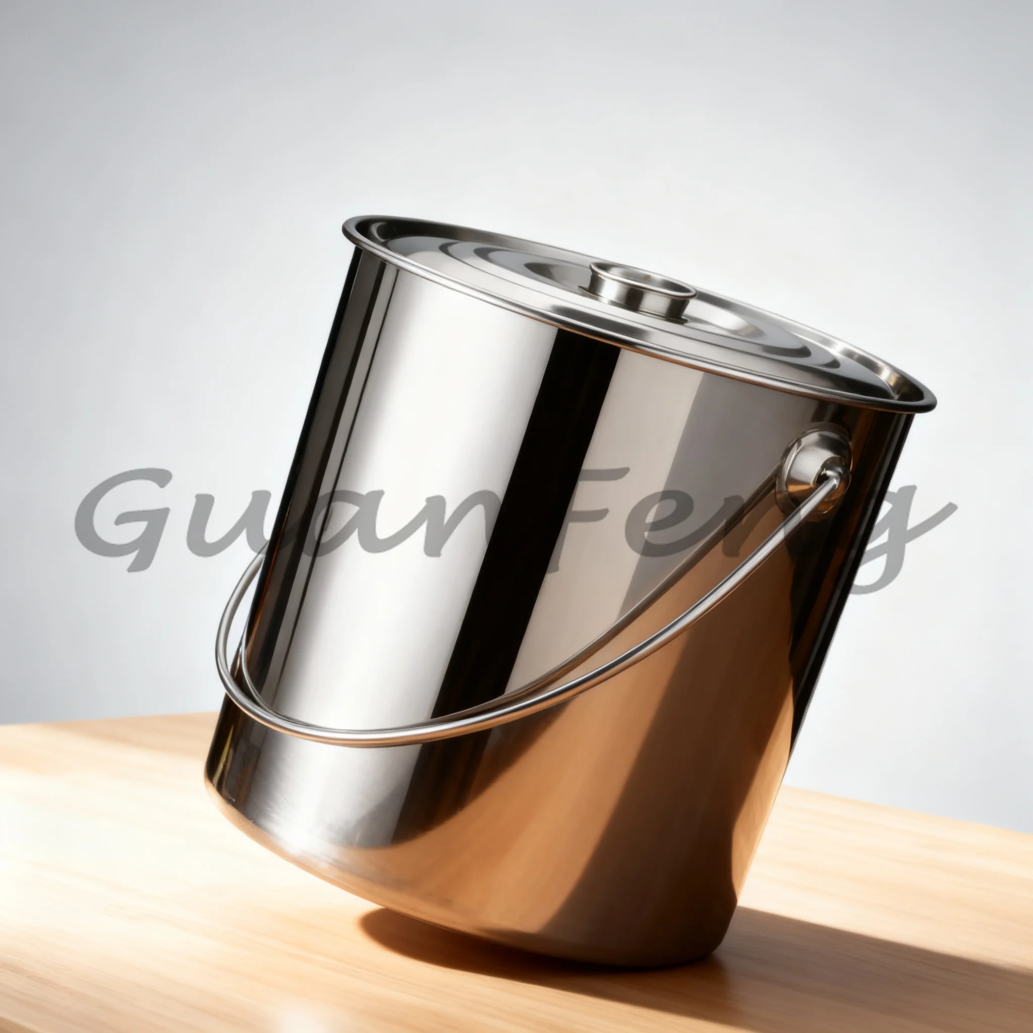 201 Stainless Steel Lidded Storage Pot, Large Rice Milk Bucket for Kitchen Food Storage