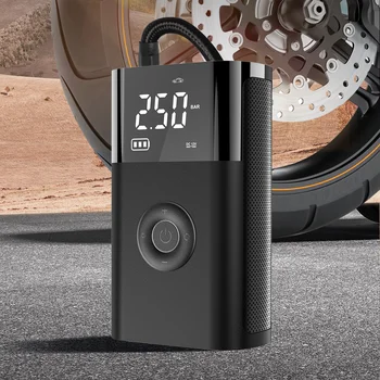 CARSUN-bomba de compresor inflador portátil con lámpara LED para coche, motocicleta, bicicleta, bolas de neumáticos, bomba de aire para coche eléctrico inalámbrico