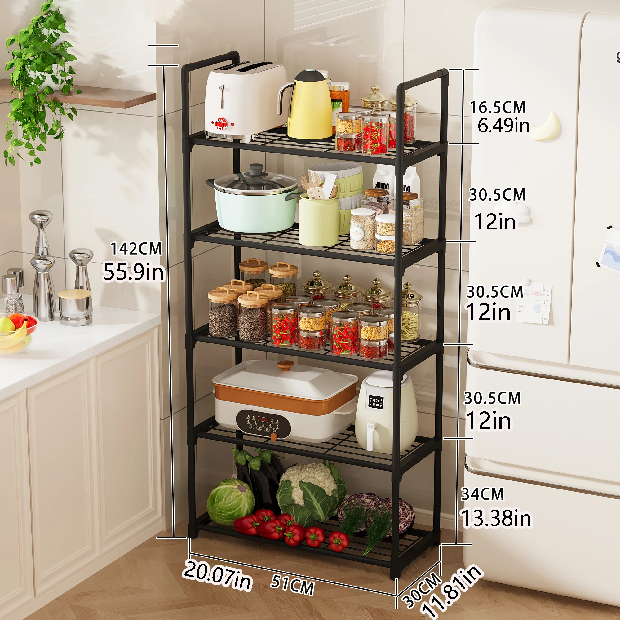 キッチン用床置き収納ラック。冷蔵庫やキャビネットの隣の隙間に - Kitchen Appliances In Store のレビューと価格
