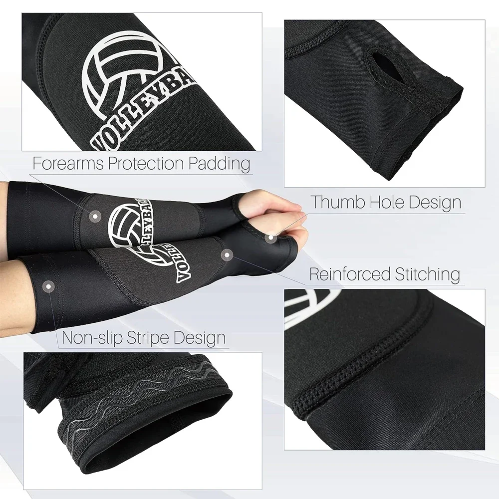 Upward Fitness-Volleyball Padded Passing Sleeves Forearm Hitting Sleeves,Kids/Adults Arm and Wrist Protection With Thumbhole