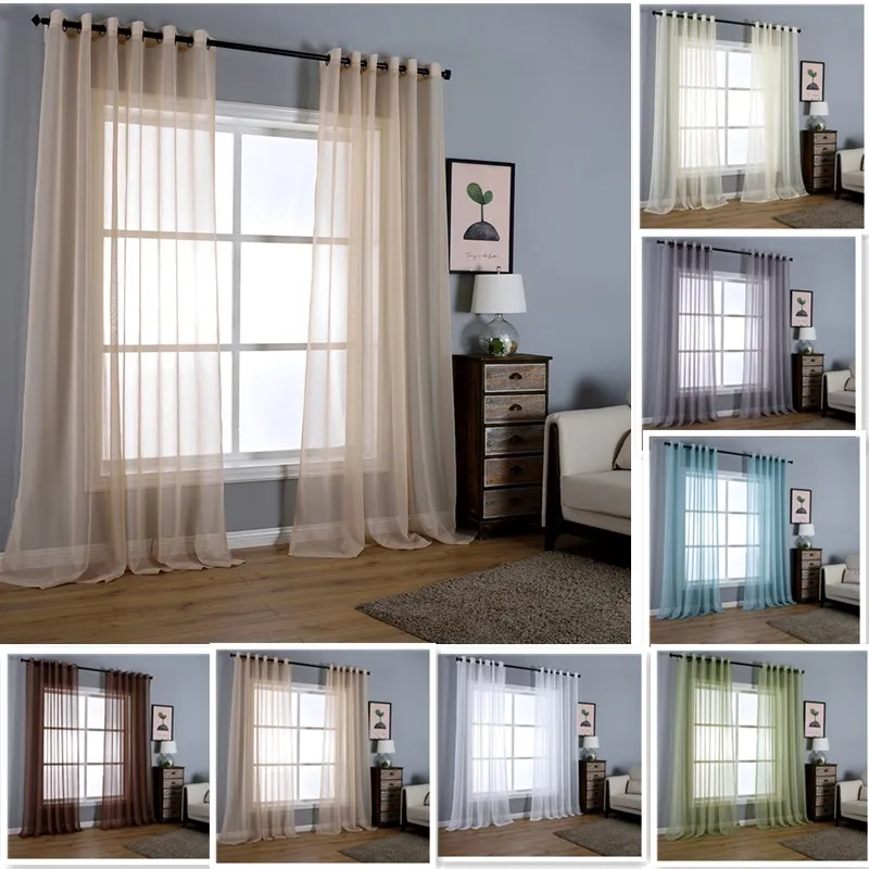 Rideau transparent vertical pour salon, rideaux de chambre à coucher, garde la confidentialité, sur mesure, document solide recommandé, 7 couleurs