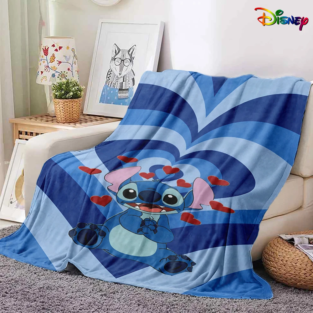 

Disney Lilo & Stitch Heart-Printed Soft Fleece Blanket Flannel blanket, soft and comfortable, home decoration