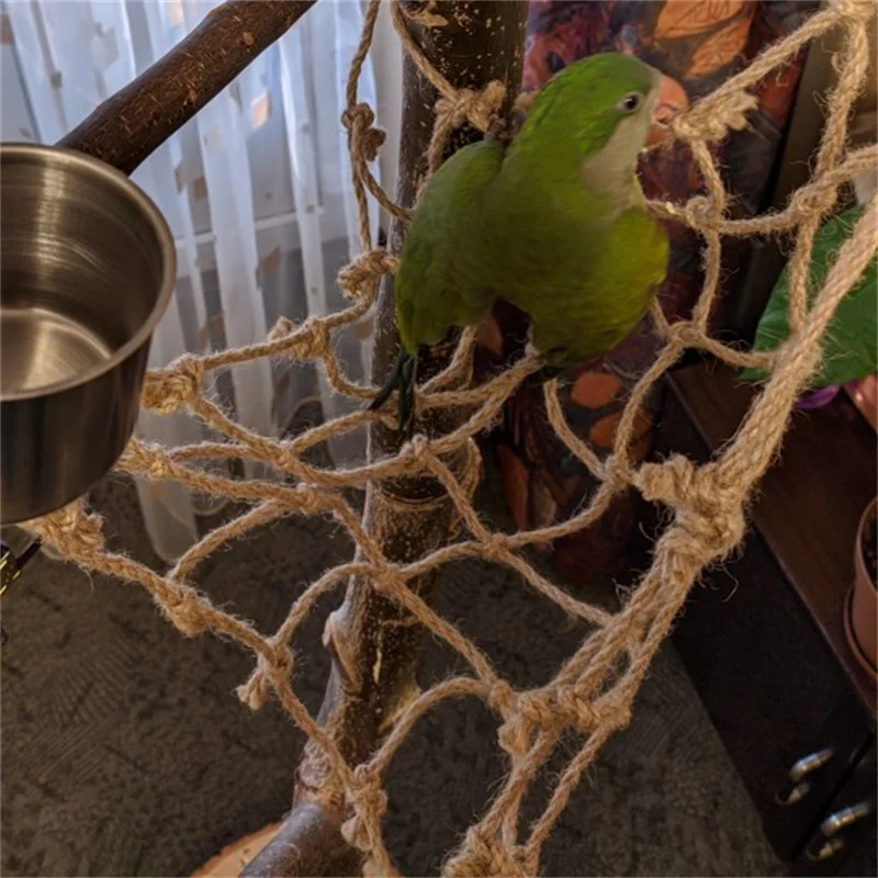 40*40cm Parrot Climbing Net Bird Toy Swing Rope Net Bird Stand Net Hammock With Hook Bird Hanging Climbing Chewing Biting Toys