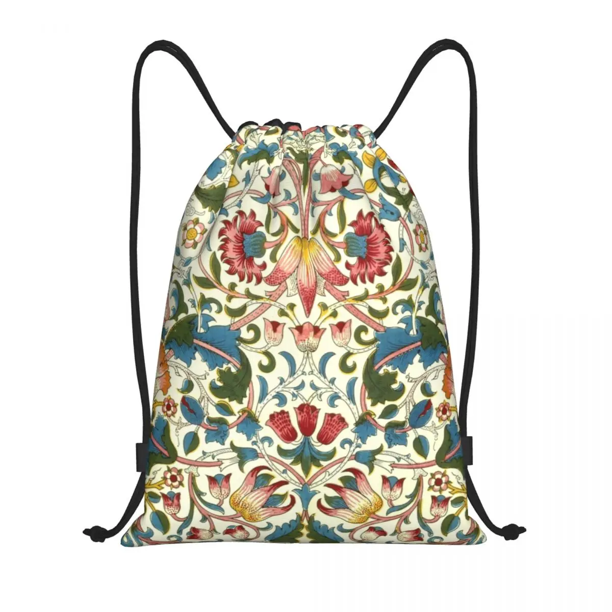 Custom William Morris Drawstring Backpack Bags Women Men Lightweight Floral Gym Sports Sackpack Sacks for Shopping