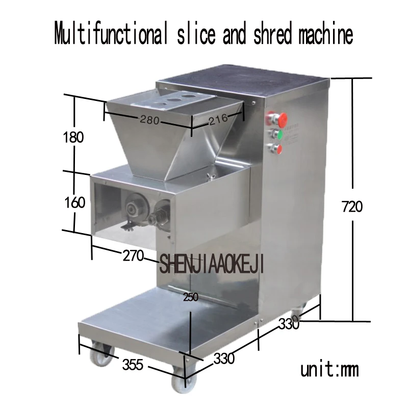 800 kg/std Fleischs chneide maschine elektrische Fleischs ch neider Gemüse geschirr maschine 110/220v 750w 1St