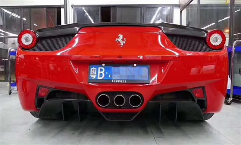 طقم هيكل لامع من الكربون طراز 458 Vors 3K لمصدات سيارات فيراري ملحقات السيارة العادم