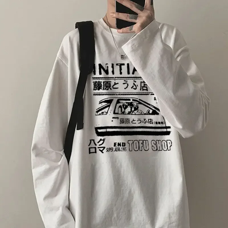 Herrenhemd Langarm 2025 Frühling Anime Streetwear O-Ausschnitt Hip-Hop Lose T-Shirts Herbst Vintage Übergroße Y2k Oberteile Männer-T-Shirts – Detail 5