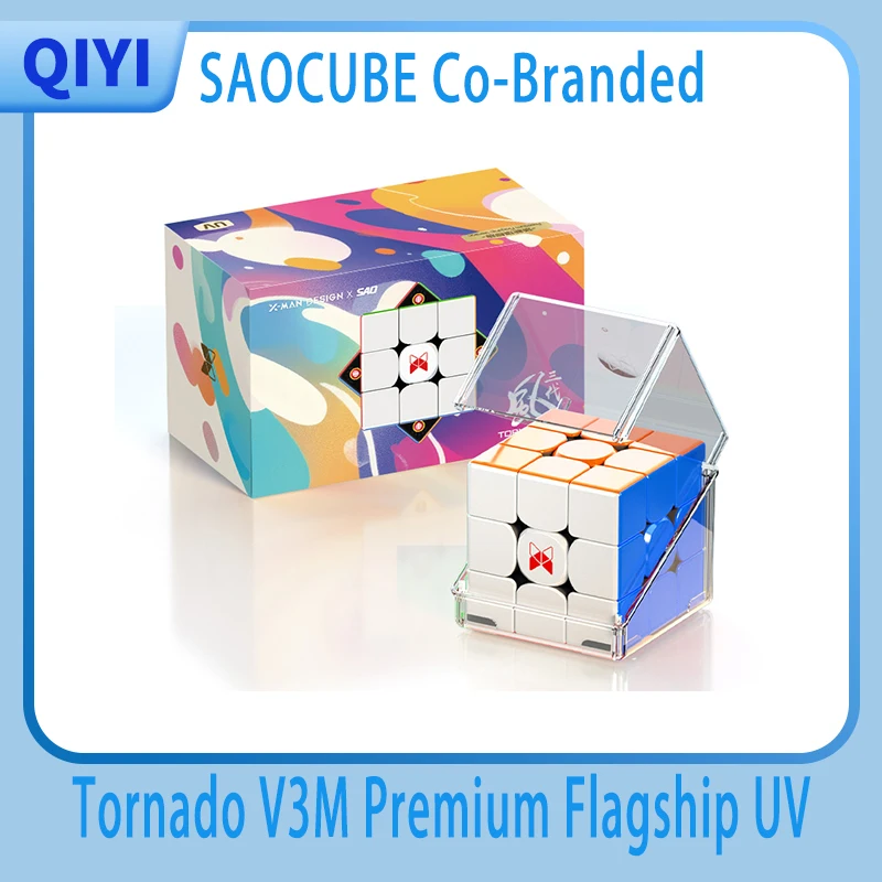 

[SaoCube] QiYi X-Man Tornado V3M Premium Flagship UV 3x3 Magnetic Magic Speed Cube Qiyi SaoCube Co-branded Tornado Puzzle Toys