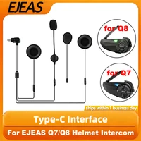 Auriculares con interfaz EJEAS Q8 tipo C adecuados para intercomunicador de casco de motocicleta EJEAS Q8/Q7