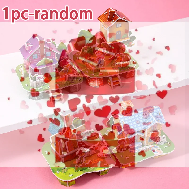 【BS】1 Stück Geschenke für Kinder 3D Dreidimensionales Bau-Puzzle-Modell Spielzeug DIY Handgemachtes Papier-Puzzle Lernspielzeug