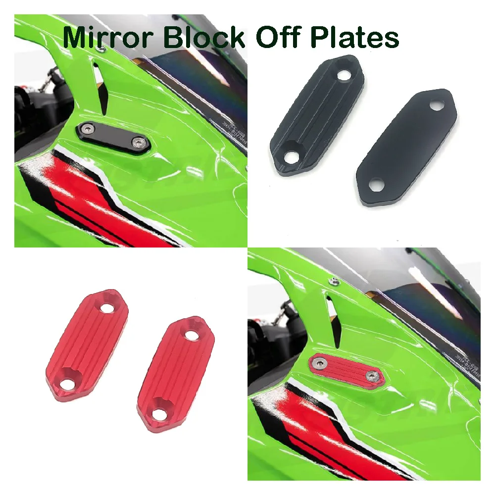 

Fits for Kawasaki Ninja 650 500 SE 400 300 ABS EX650 EX500 2018-2026 Motorcycle Mirror Block Off Plates Mirrors Hole Base Caps