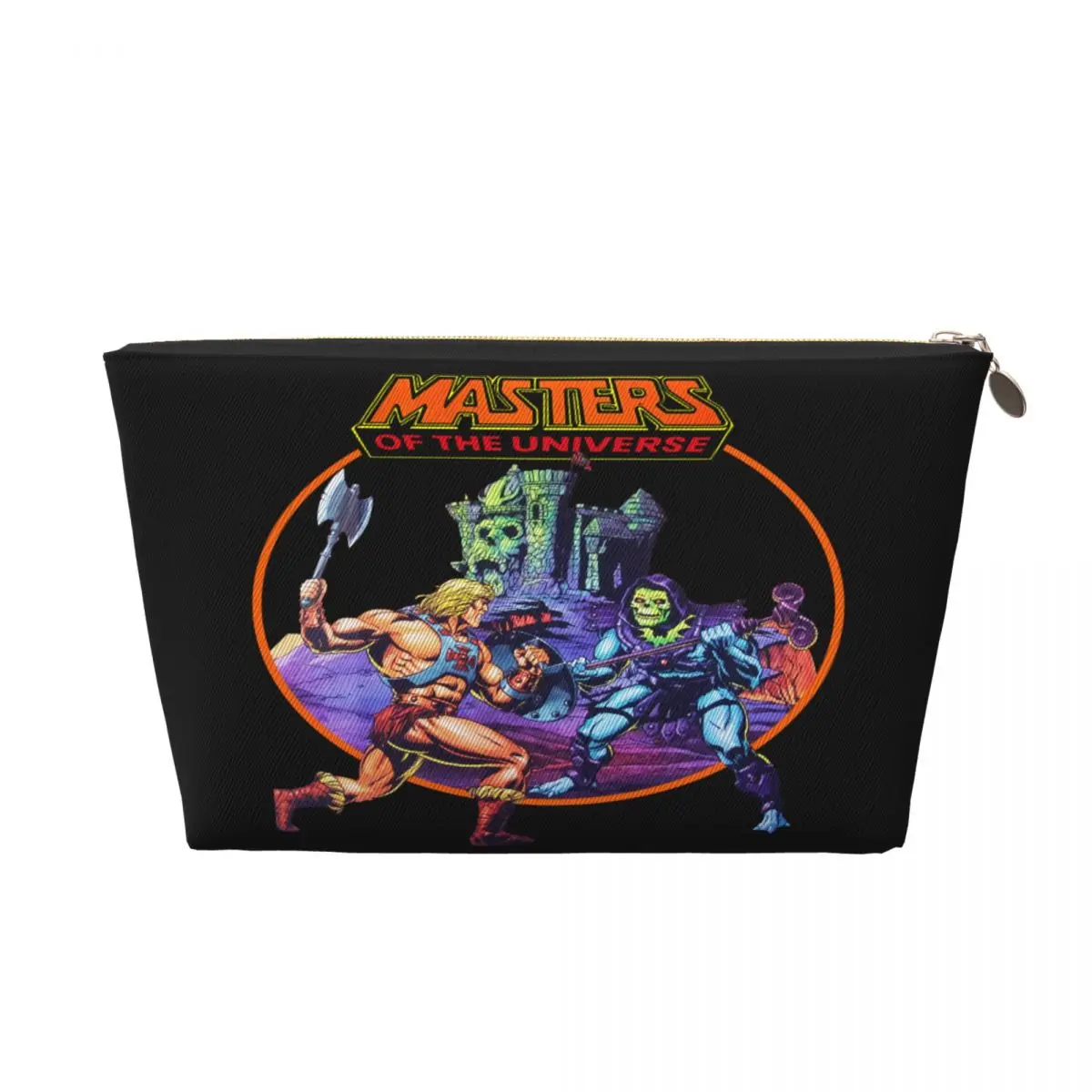 Bolsa cosmética personalizada para armazenamento de beleza, maquiagem, sacos de higiene pessoal, He-Man e os mestres do universo, esqueleto dos anos 80 She-Ra Beast