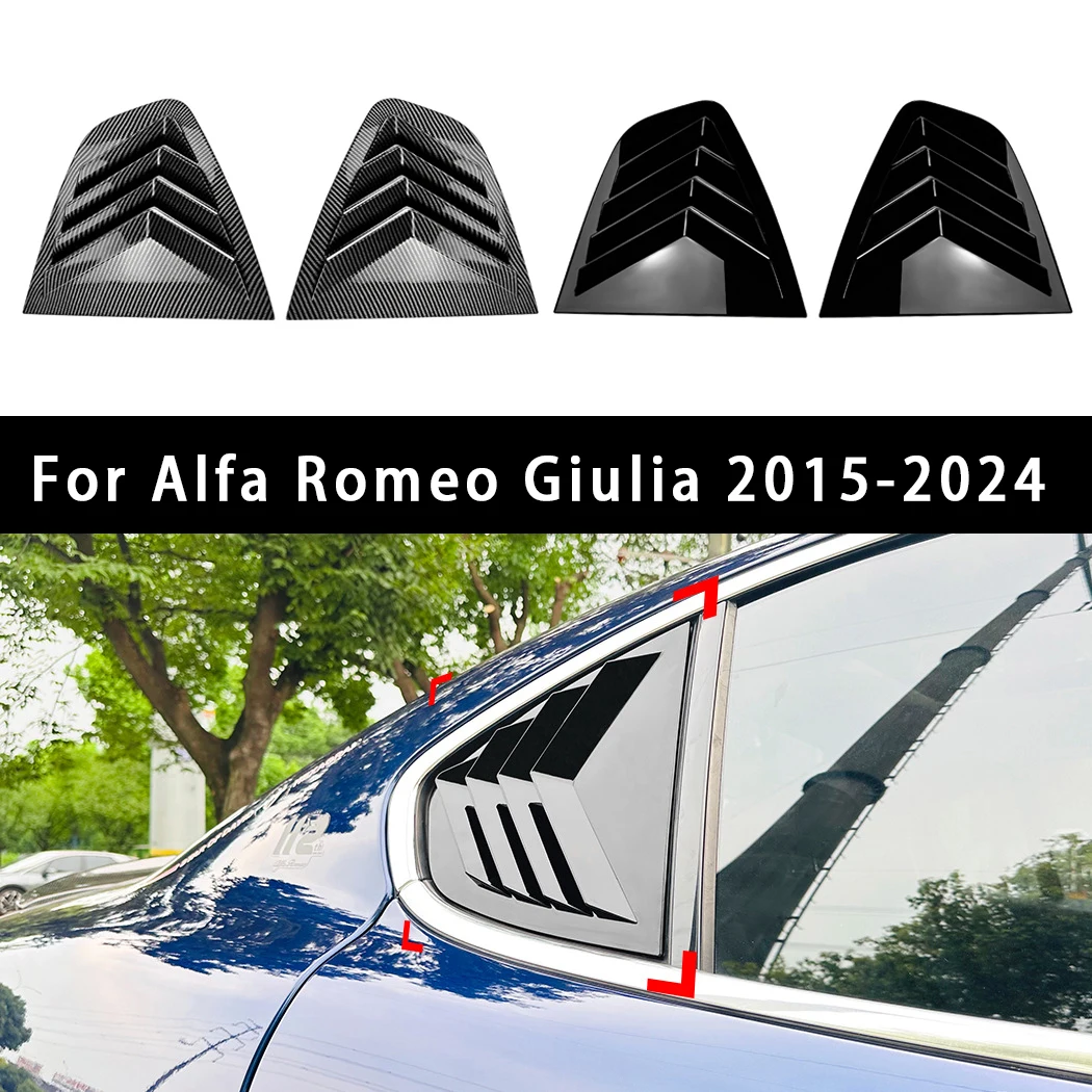 

For Alfa Romeo Giulia 2015-2024 Car Rear Side Window Louver Shutter Trim Cover Windshield Sun Shade Auto Exterior Accessories