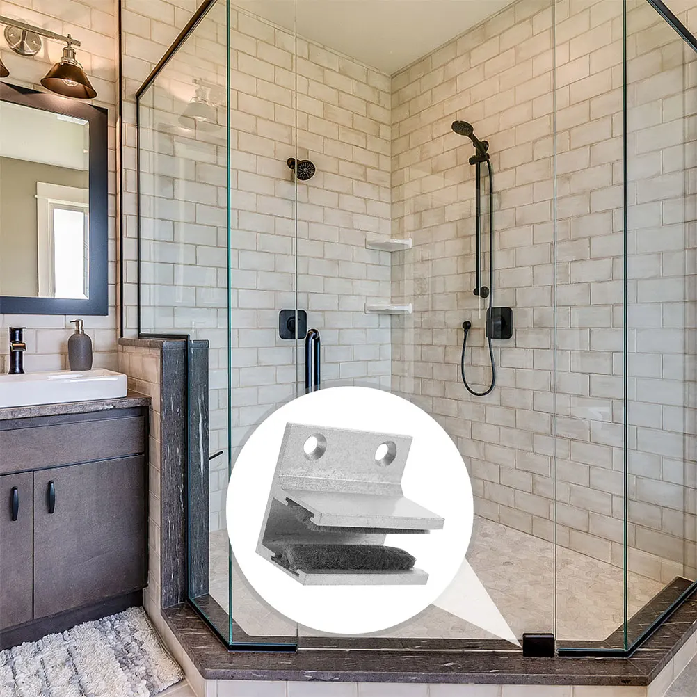 

4 Sets Glass Door Guides Bottom Mount Shower Door Aluminum Alloy Stable Structure Noise Reduction Fits Various Doors