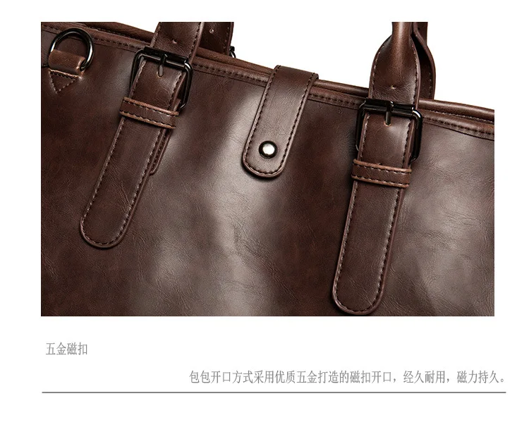 Vintage-Aktentasche für Herren, große Kapazität, Business-Pendlertasche, Laptoptasche, Herren-Handtaschen mit Trageriemen, modische Umhängetaschen – Detail 16