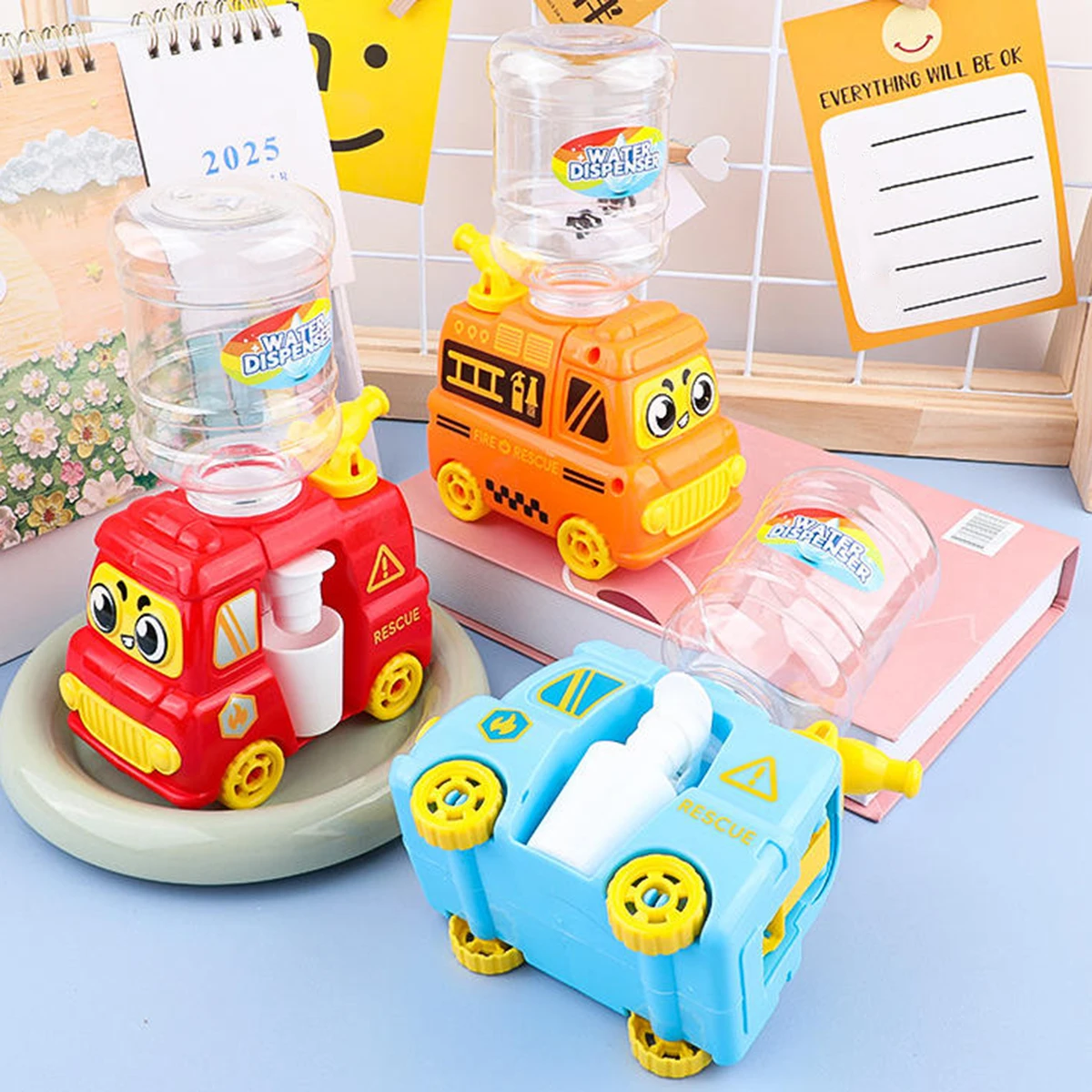 Crianças motor de incêndio dispensador de água brinquedo para meninos meninas jogar casa cozinha brinquedos divertidos simulação dispensador de água imprensa fora água