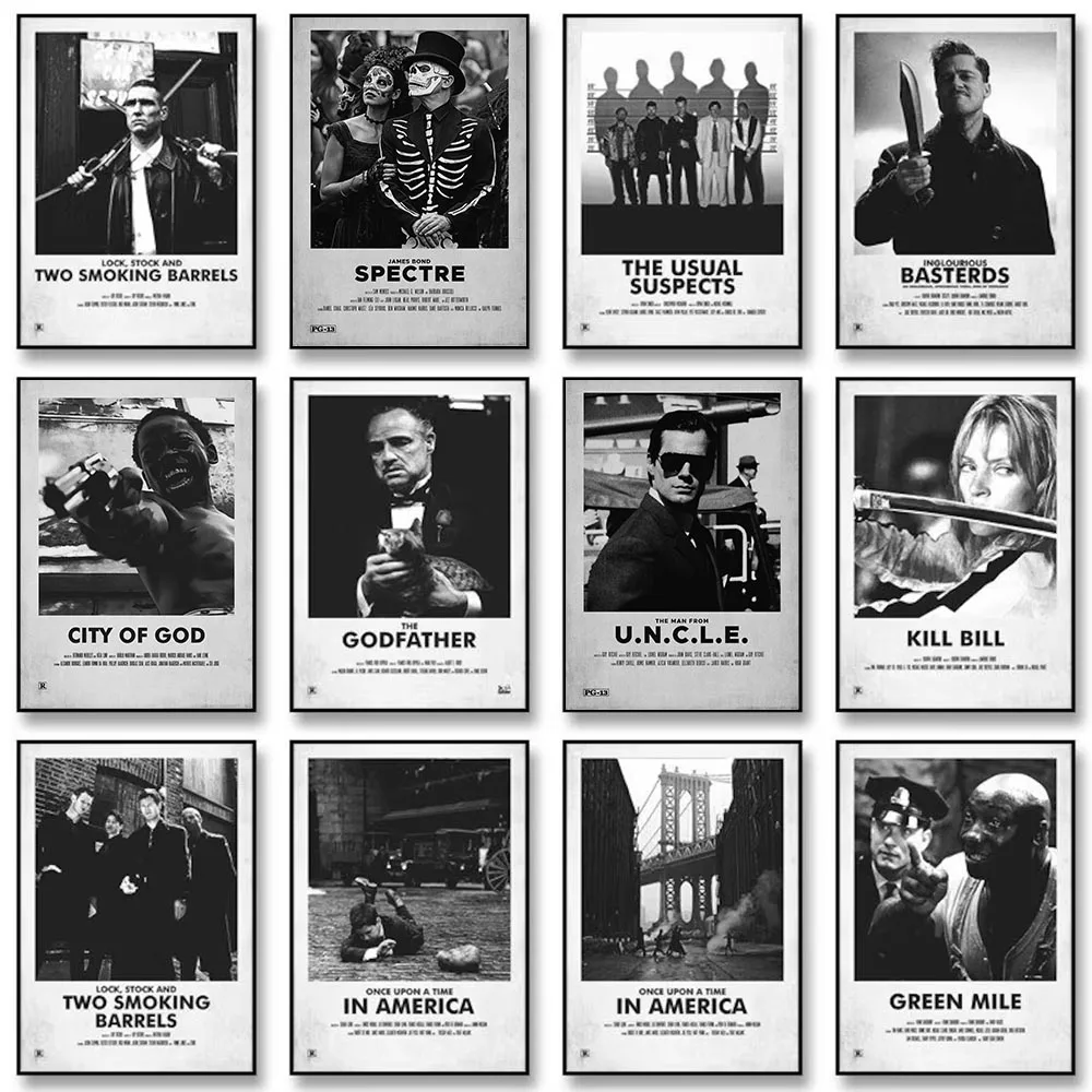

Vintage Movies Posters Black and White Movie Canvas Painting Wall Art Pictures for Living Room Prints Murals Home Decoration