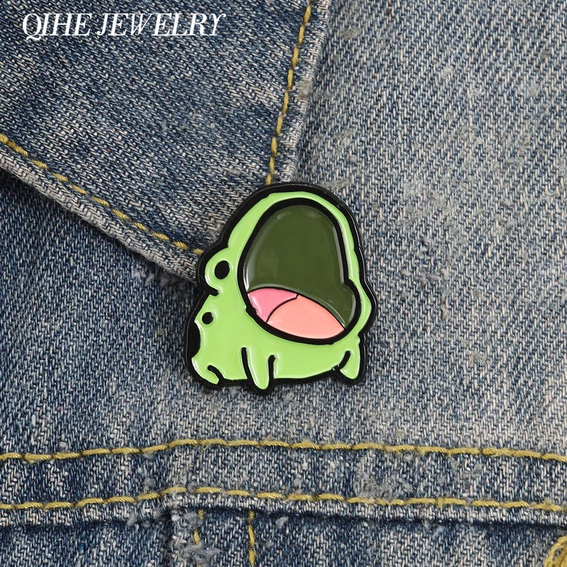 Lustiger Gähnender Frosch Emaille-Pin – Witziger Frosch-Meme-Anstecker mit weit geöffnetem Mund – Metallbrosche für Rucksack und Revers – Schmuckgeschenk für Freunde
