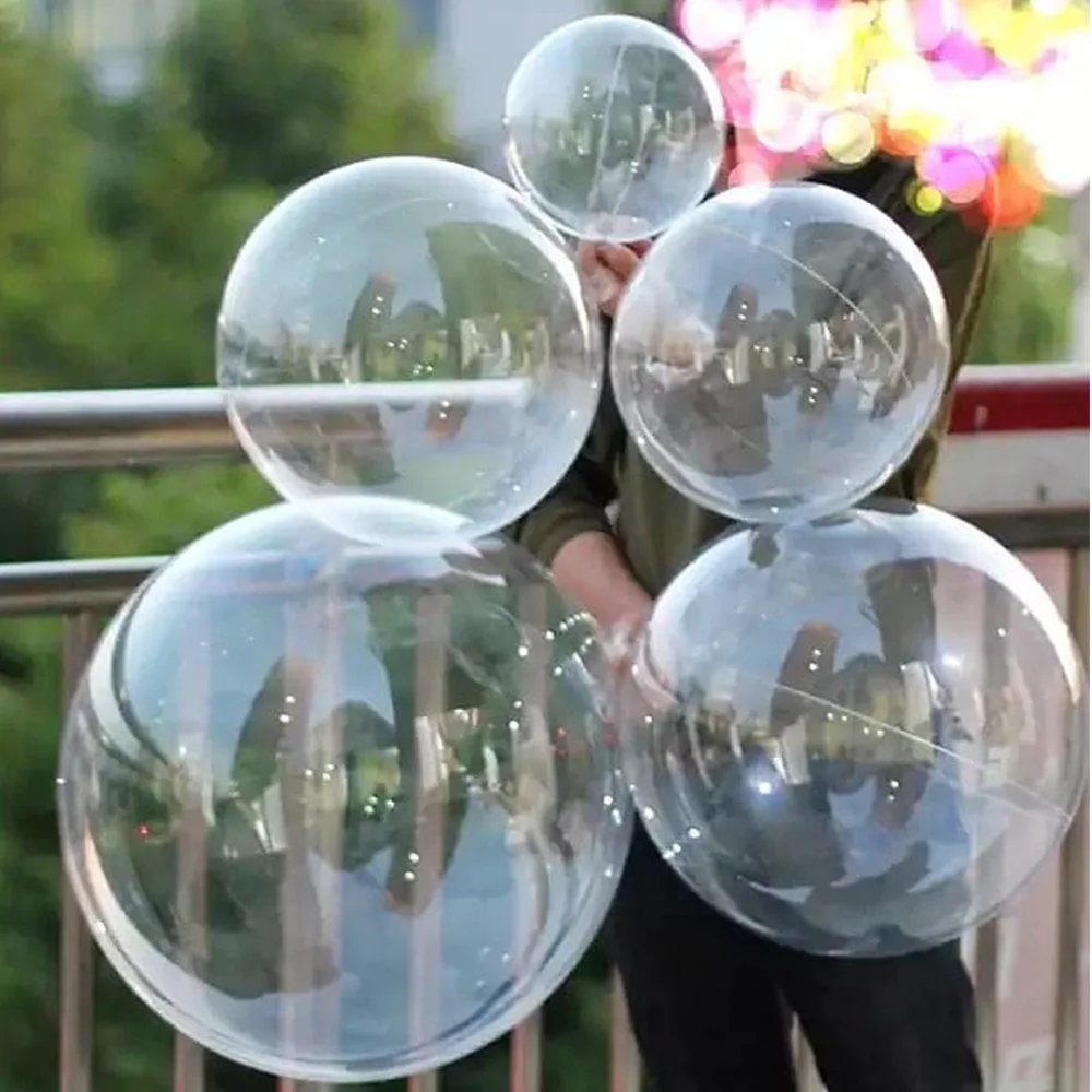 10pcs 8/10/18/20/24/36 inch Transparent Balloon Bobo Clear Ballons Christmas Wedding Birthday Party Decorations Helium Baloons