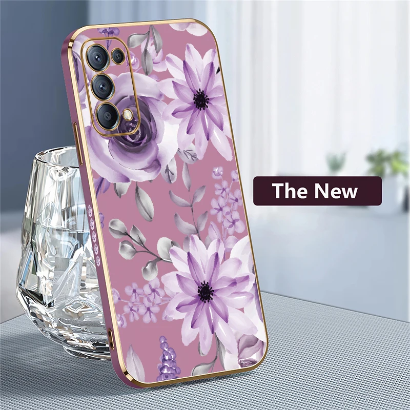 زهرة نمط سيليكون جراب هاتف ل ممن لهم رينو 5 5G 7 لايت 4Z 4G 2 2Z 2F 5F 5K 4 5 6 تصفيح لينة بولي TPU للصدمات الغطاء الخلفي #4