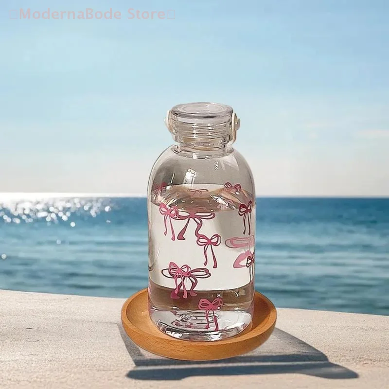 【M】زجاجة مياه بسيطة سعة 500 مل، كوب محمول جمالي للنساء، كوب بلاستيكي ذو سعة كبيرة لشاي القهوة في الهواء الطلق