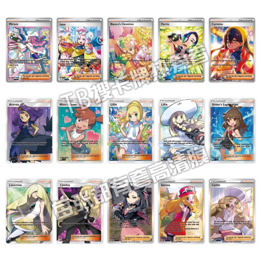 

15PCS/SET Pokemon Card PTCG English Self-made Replica Version Anime Cartoon Peripheral Game Collection Card Holiday Gift