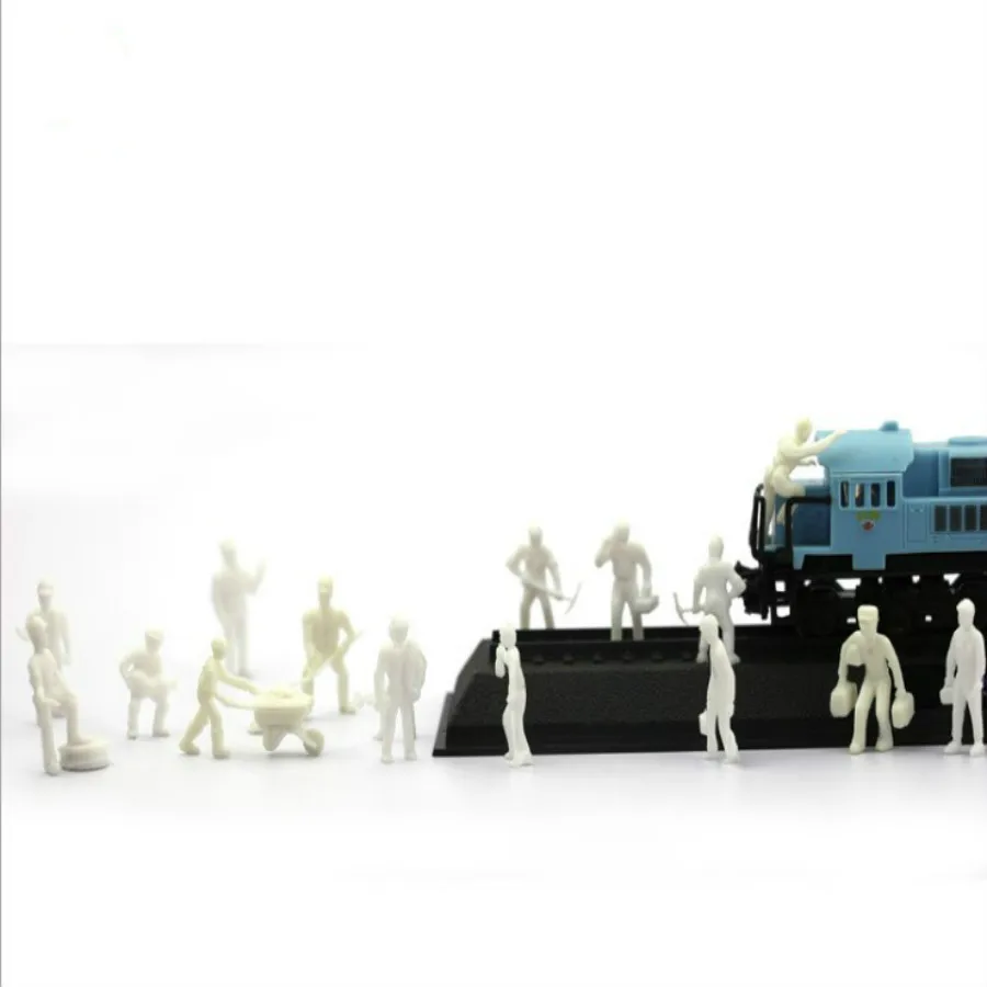 

White Ho Scale Train Working Mode Miniature Workers With Tools For Railway Building Scenery Layout Toys Architecture Figures