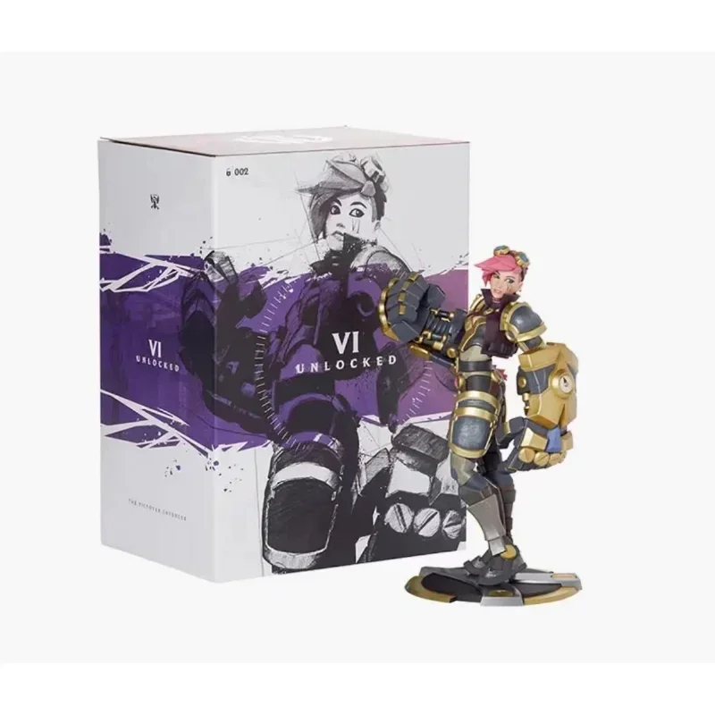 Stock Genuine Original League of Legends Jinx Vi Statue Anime Action Figures PVC Collectible Model Toys Ornaments Desktop Gifts