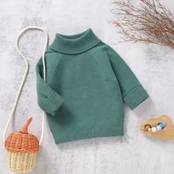 1 to 7 Years Baby Girls Knitted Turtleneck Sweater Winter Autumn Wear Long Sleeve Warm Solid 6 Colors Kids Toddler Sweater Top