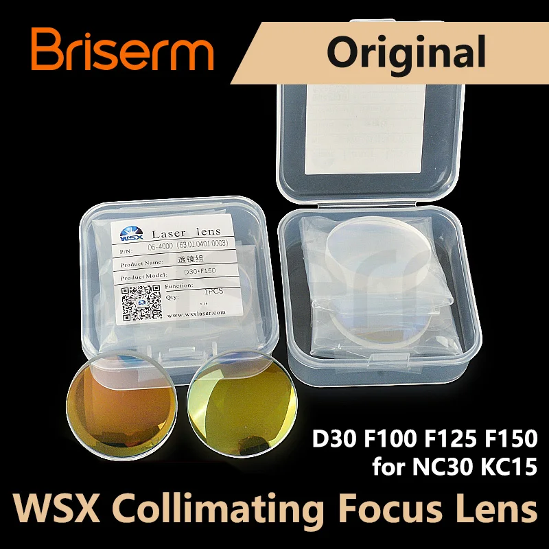 

Original WSX Laser Focusing Collimating Lens D30 D37 F75 F100 F125 F150 F200 for NC30 KC13 KC15 NC60 NC63A Laser Cutting Head