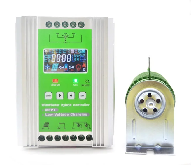 MPPT Solar Wind Turbine Controller 12v 24v 48v Auto Hybrid Charge Controller RS485 300w 500w 800w 1kw 2kw Controller