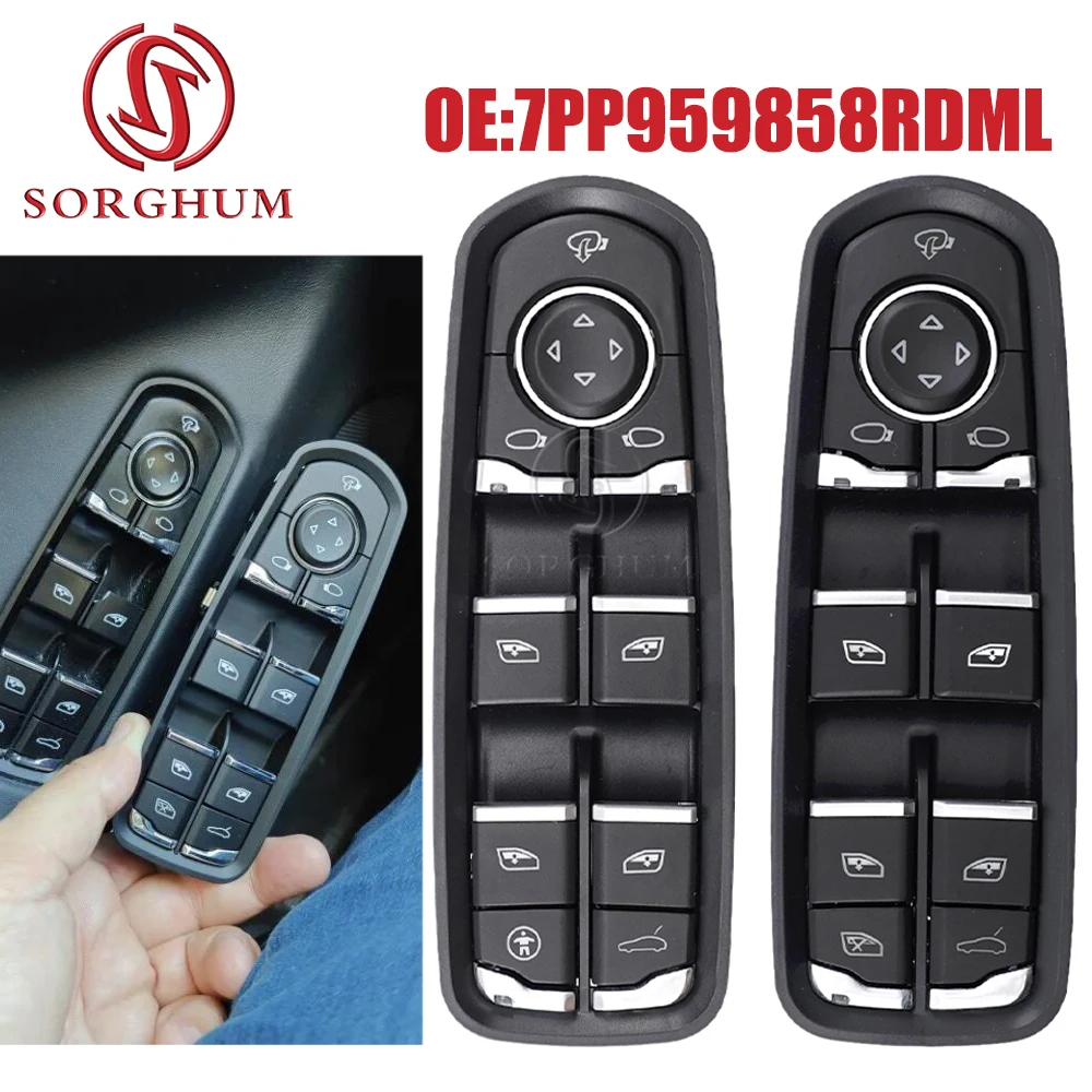 SORGHUM 7PP959855BDML 7PP959858R M Child Power Window Switch  For Porsche Cayenne Macan Panamera 20112012 2013 2014 2015 - 2017