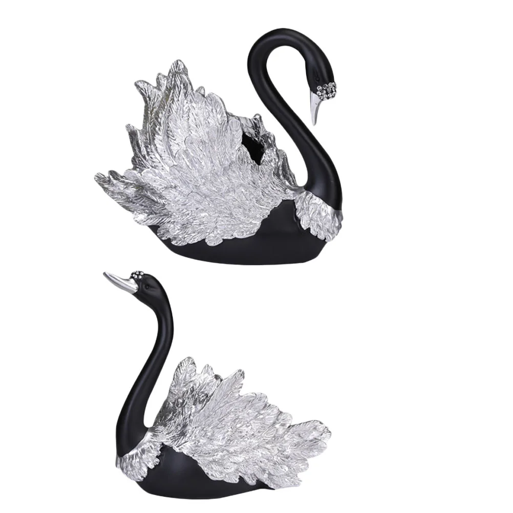 

Commemorate Wedding Swan Ornaments Lovers Home Decor Couple Statues Synthetic Resin Sculpture