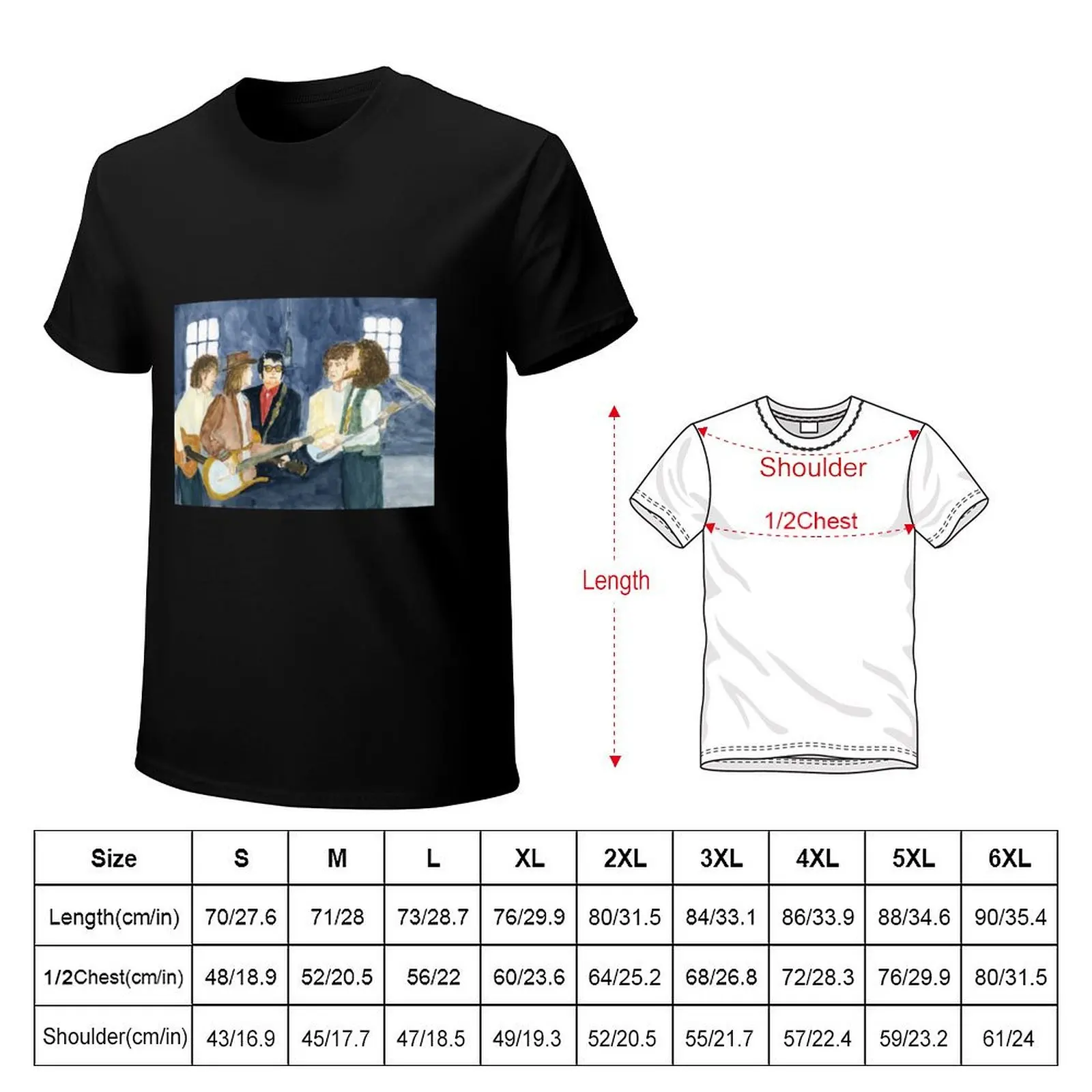 The Travelling Wilburys recording session T-Shirt Modern Print Casual T-Shirt
