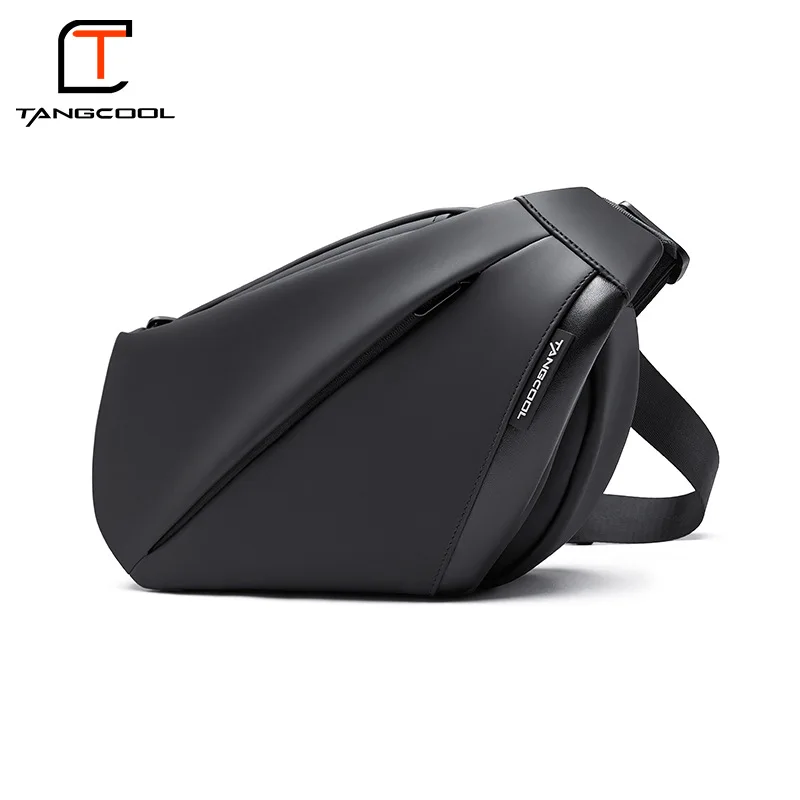 Tangcool Men Riding Crossbody Bag Multifunction Commuting Magnetic Buckle Shoulder Bags Fashion Trip Chest Bag For Male