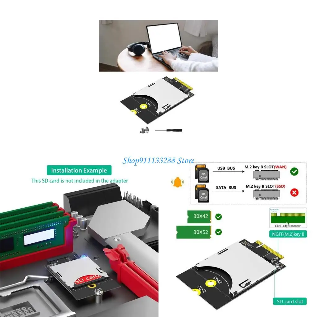

G88D New Version SDCard to NGFF Key B Adapter(Supports USB Bus, Not SATAs Bus)