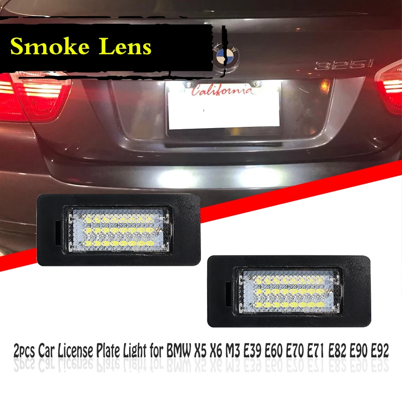 Car Number Plate Light For BMW 1 3 5 X Series X3 F25 F30 E92 E93 E46 M3 E39 F10 E60 E61 E82 E88 E90 E91 LED License Plate Lamps