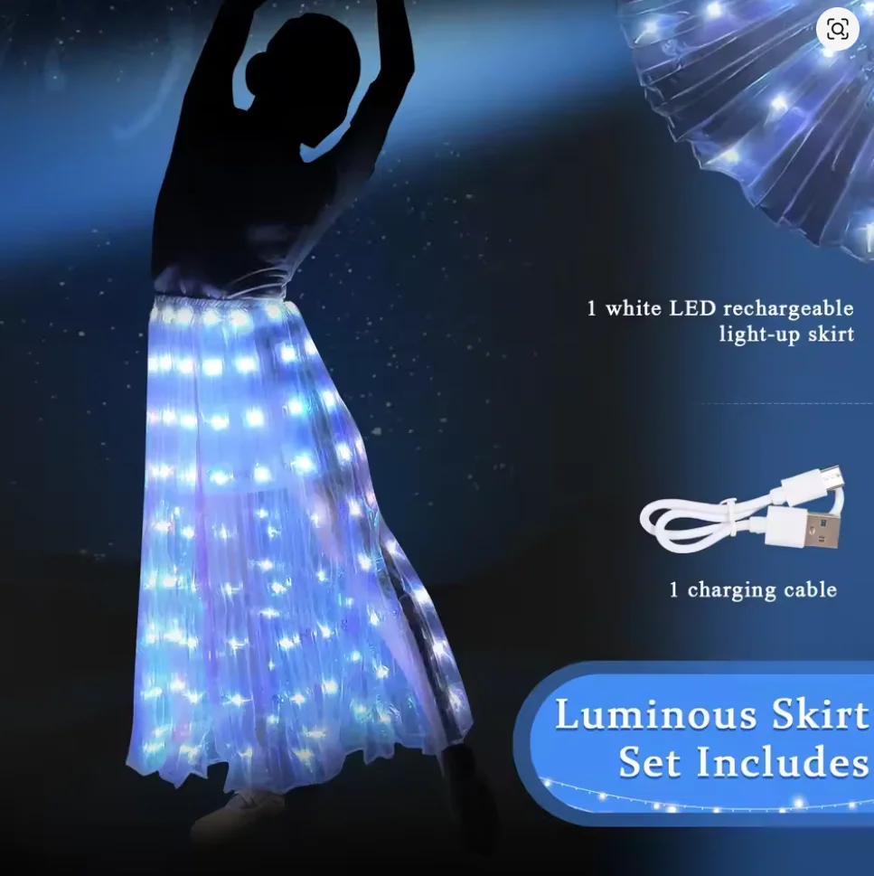 

New Belly Dance LED Dance Skirt Performance Props White Light Luminous Performance Dancewear Dance Stage Costumes Accessories