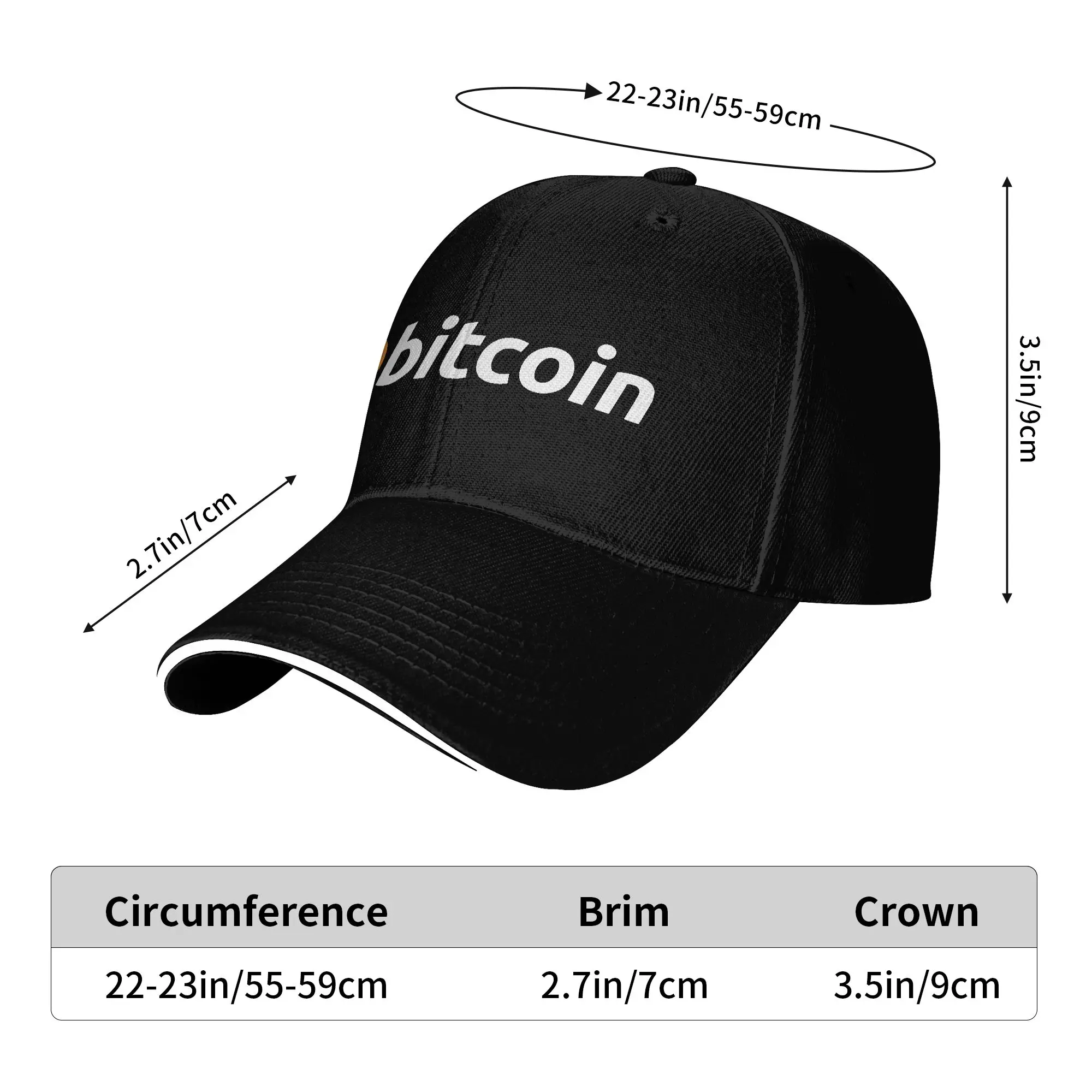 Bitcoin Sun Baseball Cap Summer Men Adult  Custom DIY Hip Hop Hats Hot Sale Trendy Outdoor Sports Baseball Caps