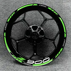 Autocollants de jante de roue de moto Kawasaki Z900, décoration de moyeu de roue de 17 pouces, logo de décalcomanie à haute réflexion, ensemble complet