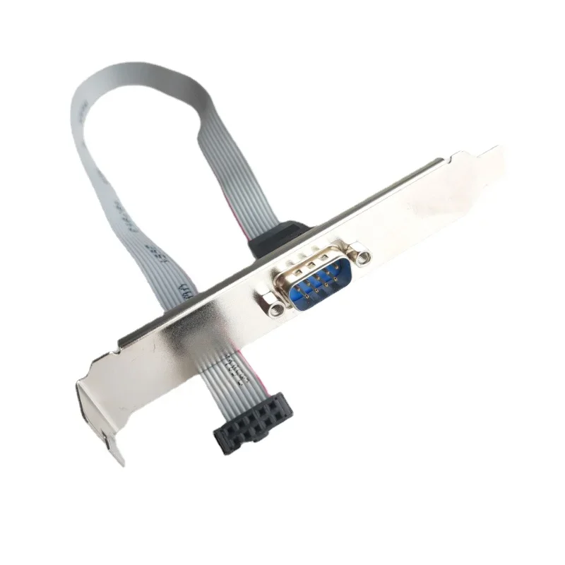 DB9 RS232 Serial Port Bracket To  IDC 10 Pin 9Pin Male Female Header Ribbon Cable Connector Computer Motherboard Panel Mount