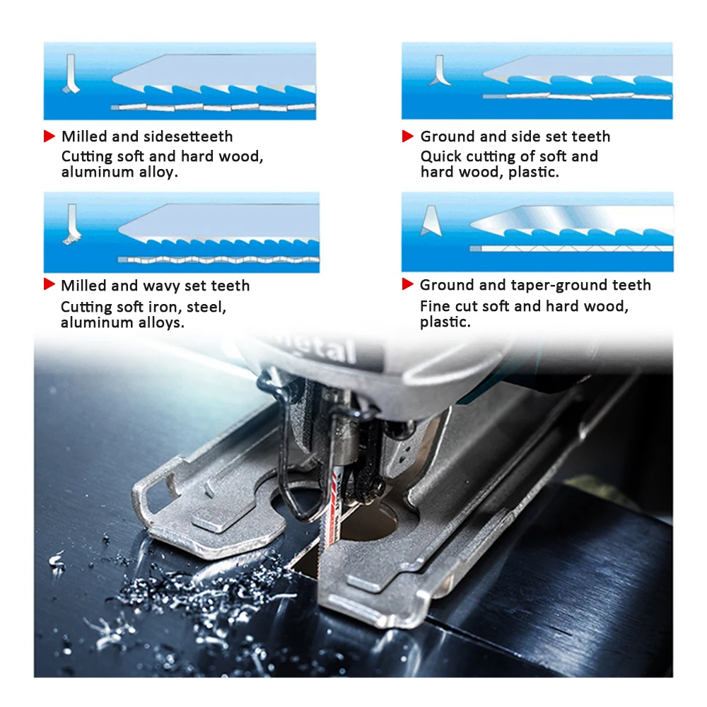 35Pcs Jigsaw Blades Set T-Shaft HCS Assorted Jig Saw Blades for Wood Plastic Metal T111C T118A T118B T118G T119B T119BO T218A
