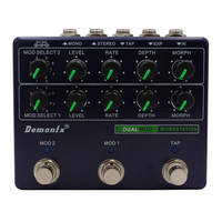 Demonfx High Quality NEW Hand-Made Dual MOD Workstation Professional Phaser Delay Reverb Guitar Effects Pedal Two 8 Models
