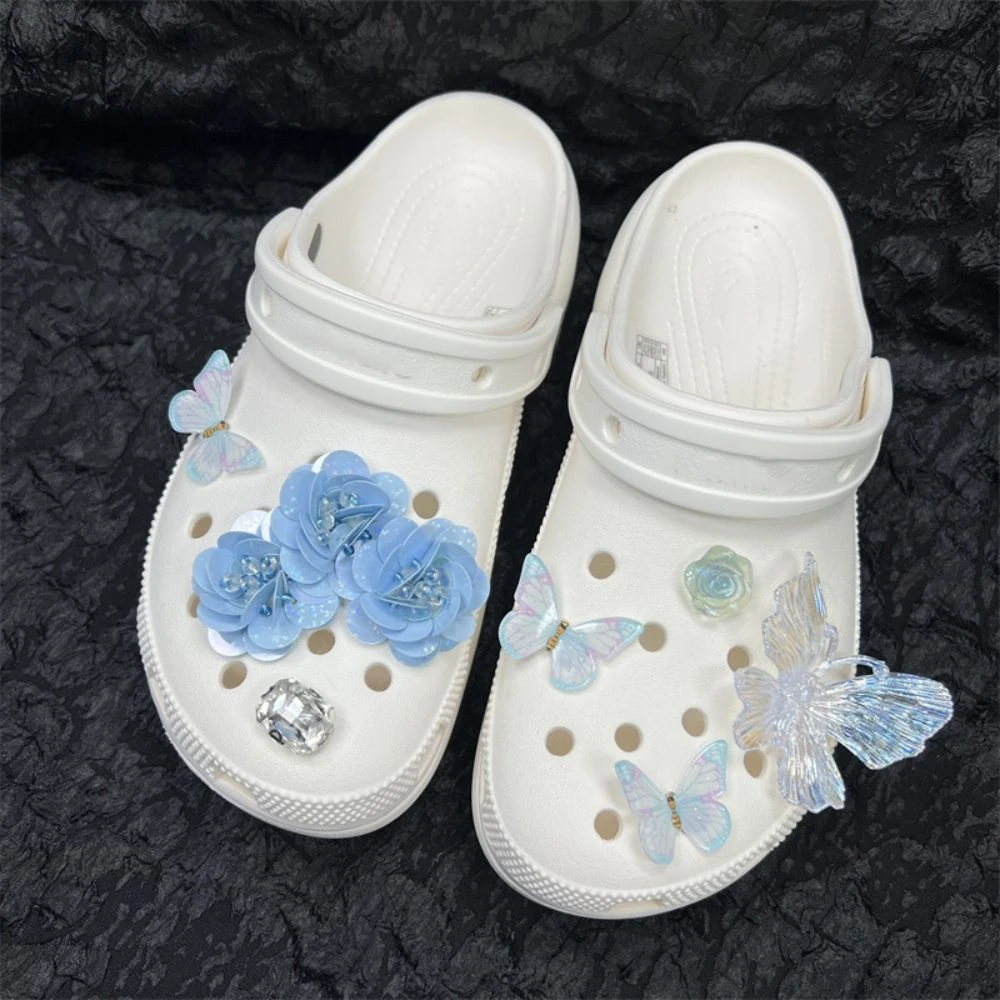 

Sandals Decorations Flower Shoe Accessories Removable Vacation Style Butterfly Orchid Shoes Charms Shoe Accessories