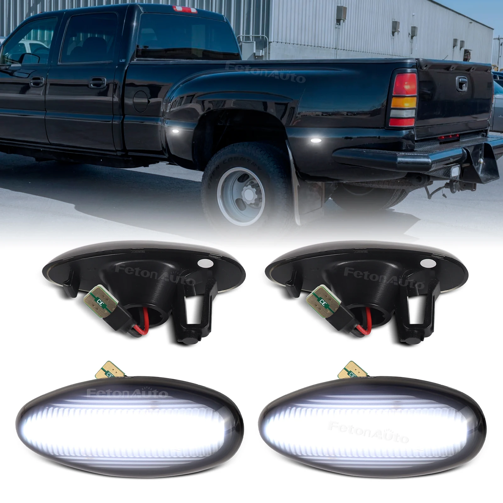 

4 шт. светодиодные боковые габаритные фонари для парковки переднего/заднего бампера для Chevrolet Silverado 2500HD 3500HD для GMC Sierra 2500HD 3500HD