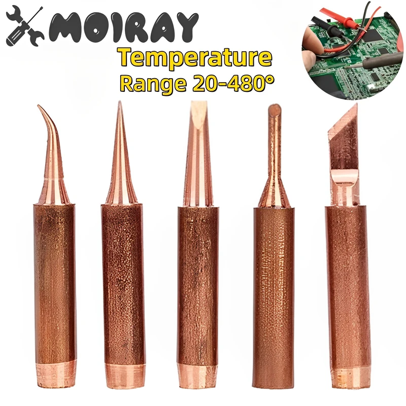 

5pcs 900M-T Pure Copper Iron Tip Soldering Tip Lead-free Solder Tips Welding Head BGA Soldering Tools Branding Iron