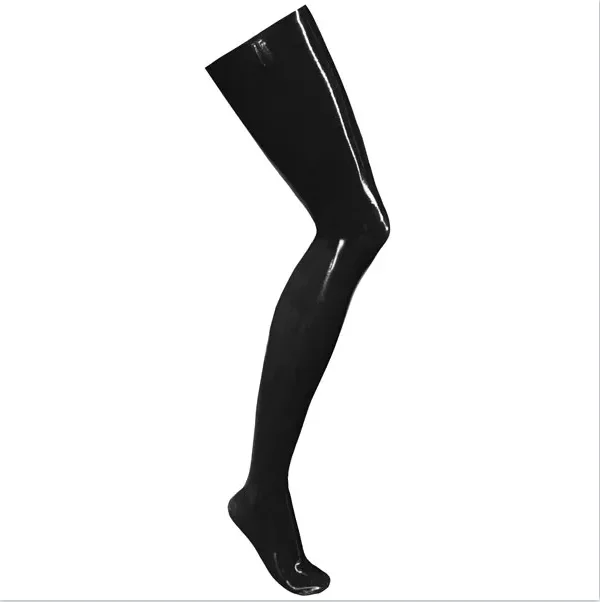 Black Handmade Sexy Fetish Latex Stockings Latex Rubber Unisex Long Thigh High Tight Socks for Clubwear Cosplay