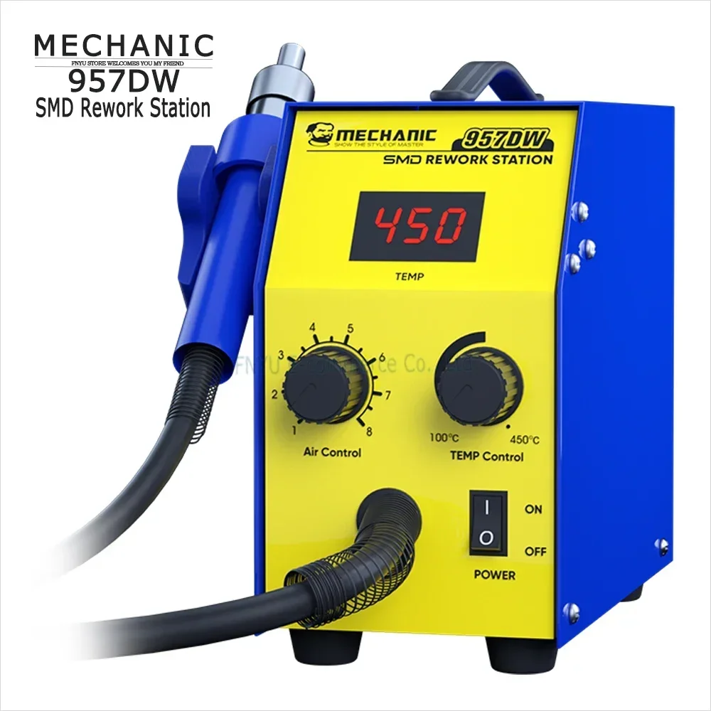 Rework Station MECHANIC 957DW Two-scroll Hot Air Gun for Heating Main Board Tin Solder Repair Desoldering Station SMD