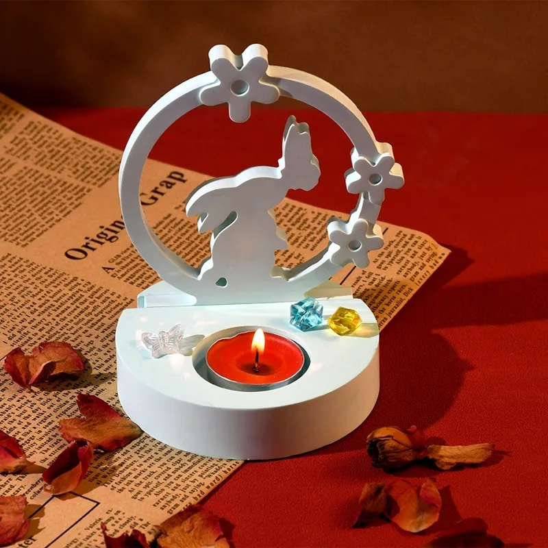 3D Vlinder Konijn Ornament Decoratie Siliconen Mal DIY Gips Aromatherapie Kandelaar Basis Decoratieve Hars Mal Handwerk