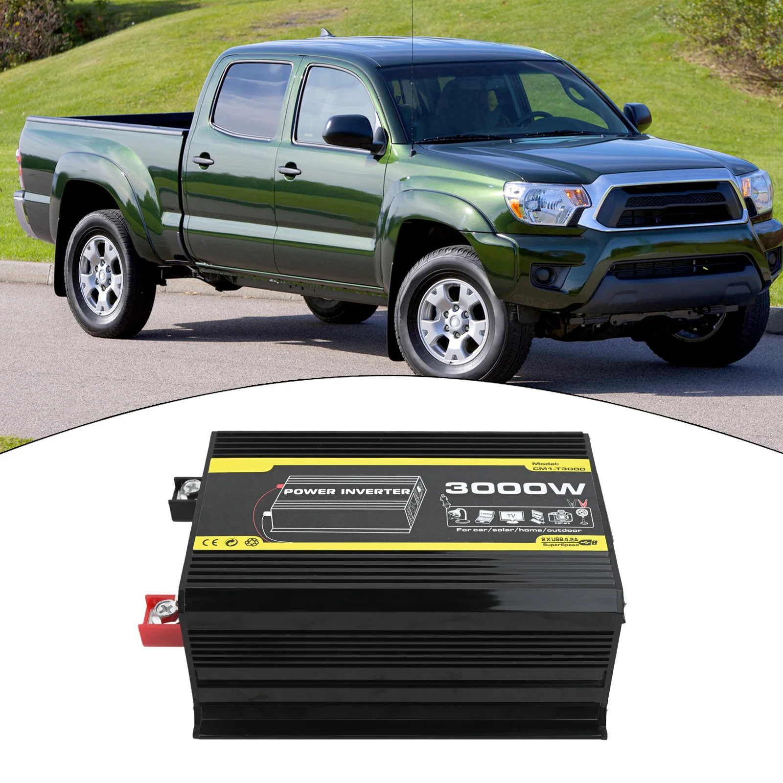 

Автомобильный инвертор мощности 12 В в переменный ток 220 В 110 В 500 Вт, преобразователь модифицированной волны с защитой от перегрузки и короткого замыкания